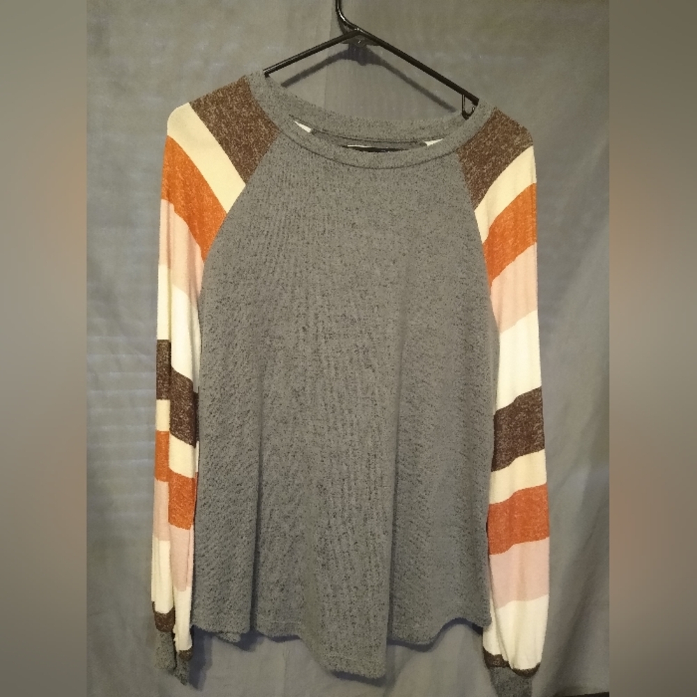 Maurices color block striped long sleeve mixer